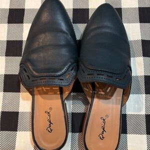 Qupid Black Mules Slip-On Shoes